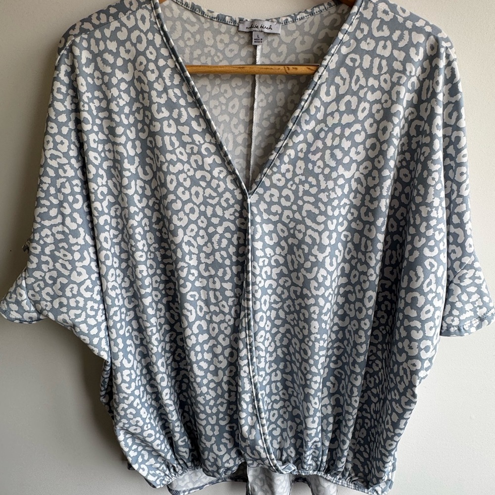 Blue Leopard Print Women's Top
